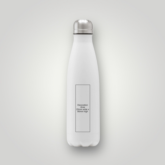 Branded recycled insulated water bottle colour variant – custom logo print – eco promotional merchandise UK