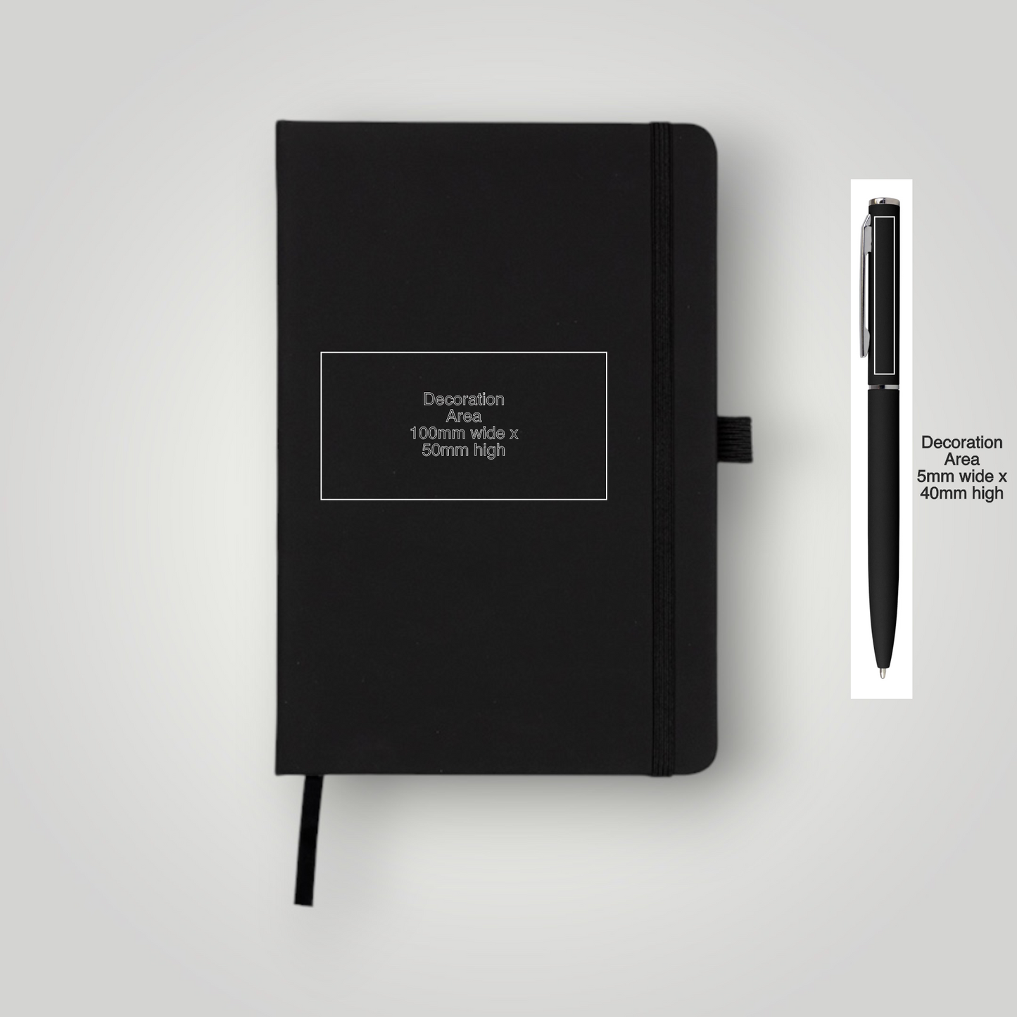 A5 notebook and pen set colour variant – custom logo print – branded promotional stationery UK