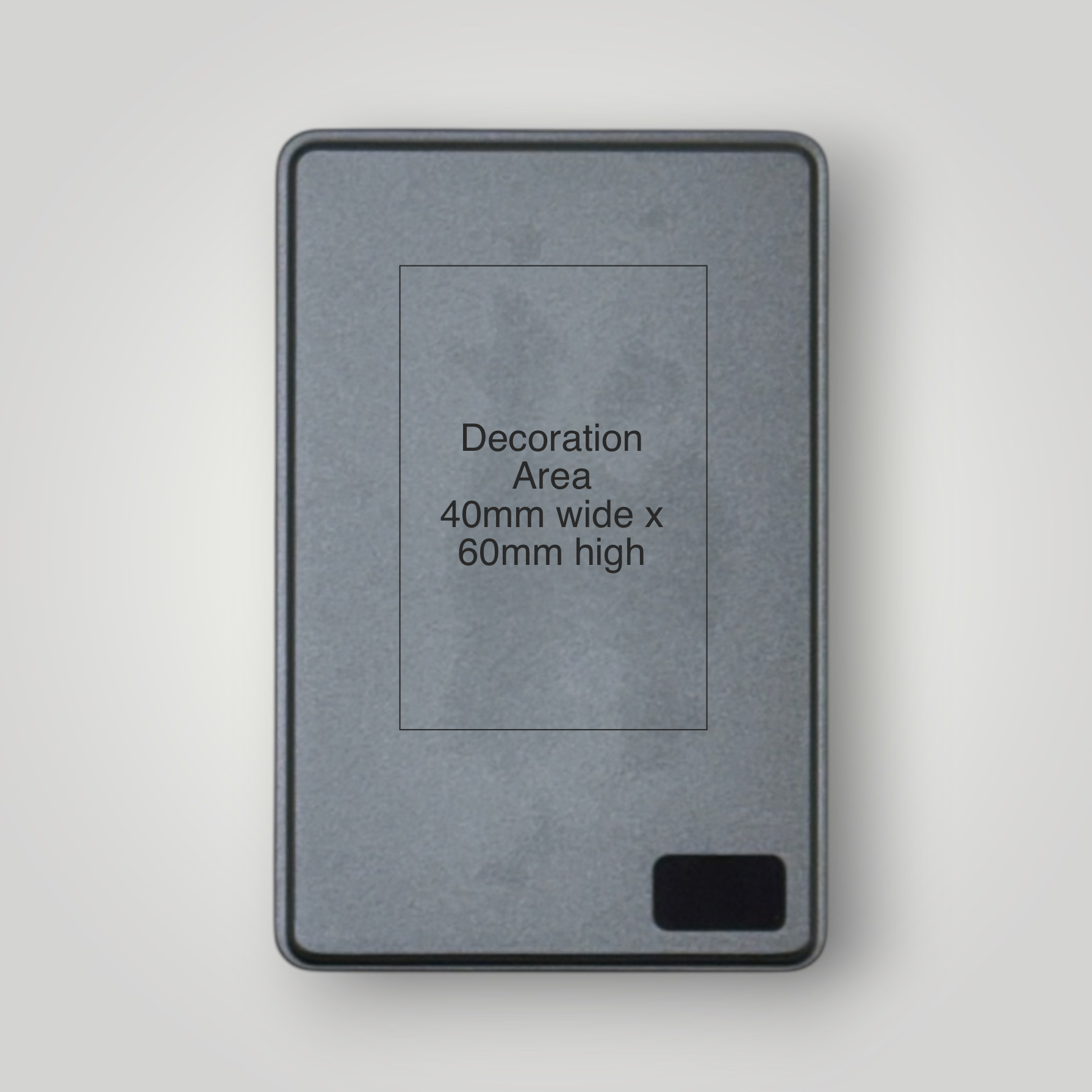 Noir Evo power bank with dimensions – custom logo print – branded tech merchandise UK